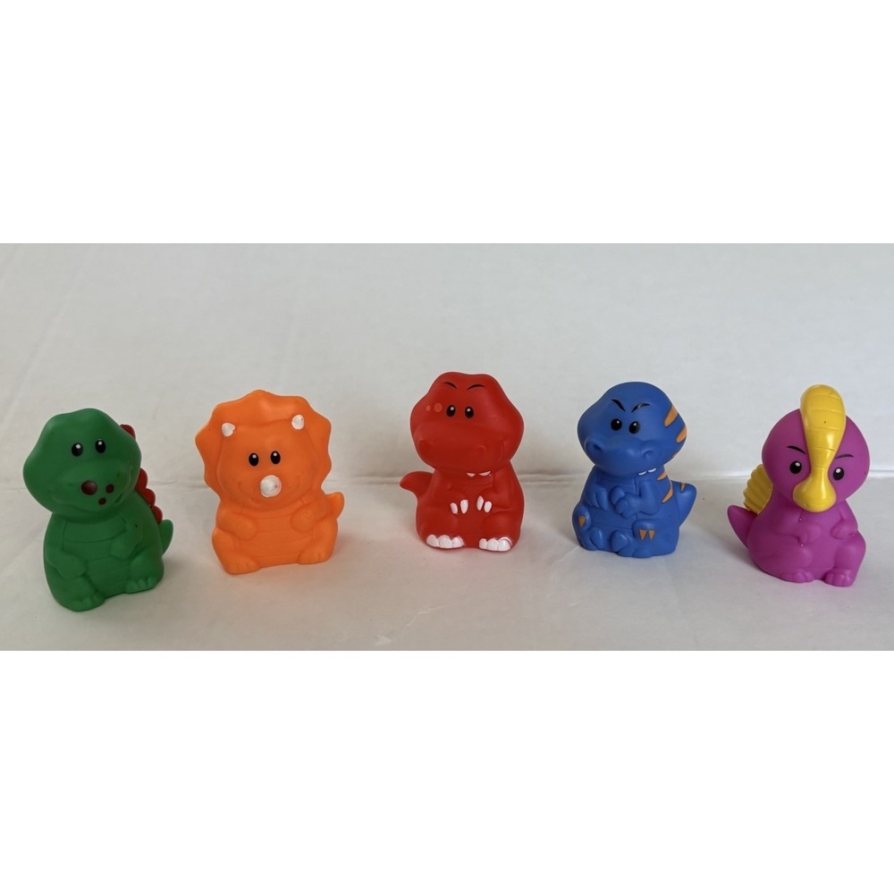 Playgo Toys Dinosaur Finger Puppets Set of 5 Vintage Style Rubber Plastic